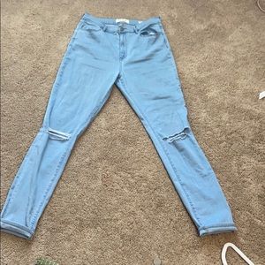 High rise jean leggings